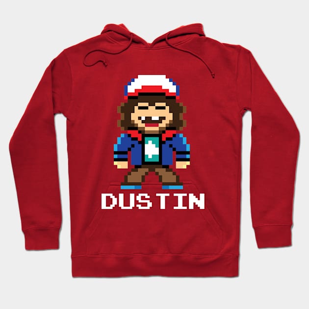 Stranger Things Dustin Pixel Character Hoodie by Rebus28